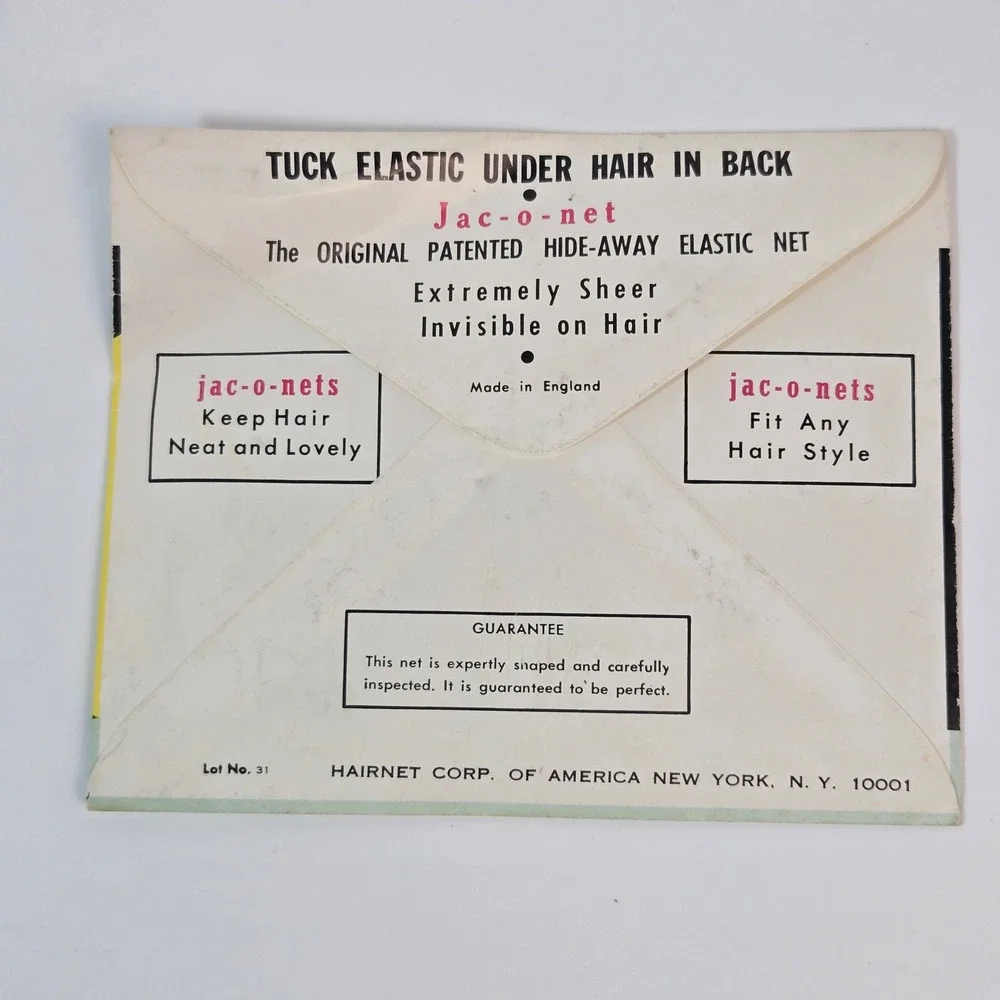 Vintage Jac-o-net De Luxe Invisible Hair Net Blonde Nylon Made in England No 159
